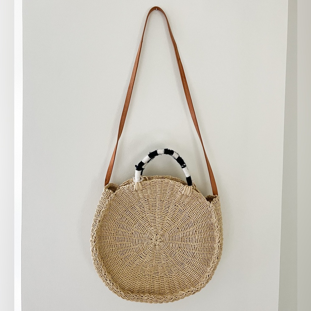 JCREW Woven Rattan Crossbody Bag/Purse